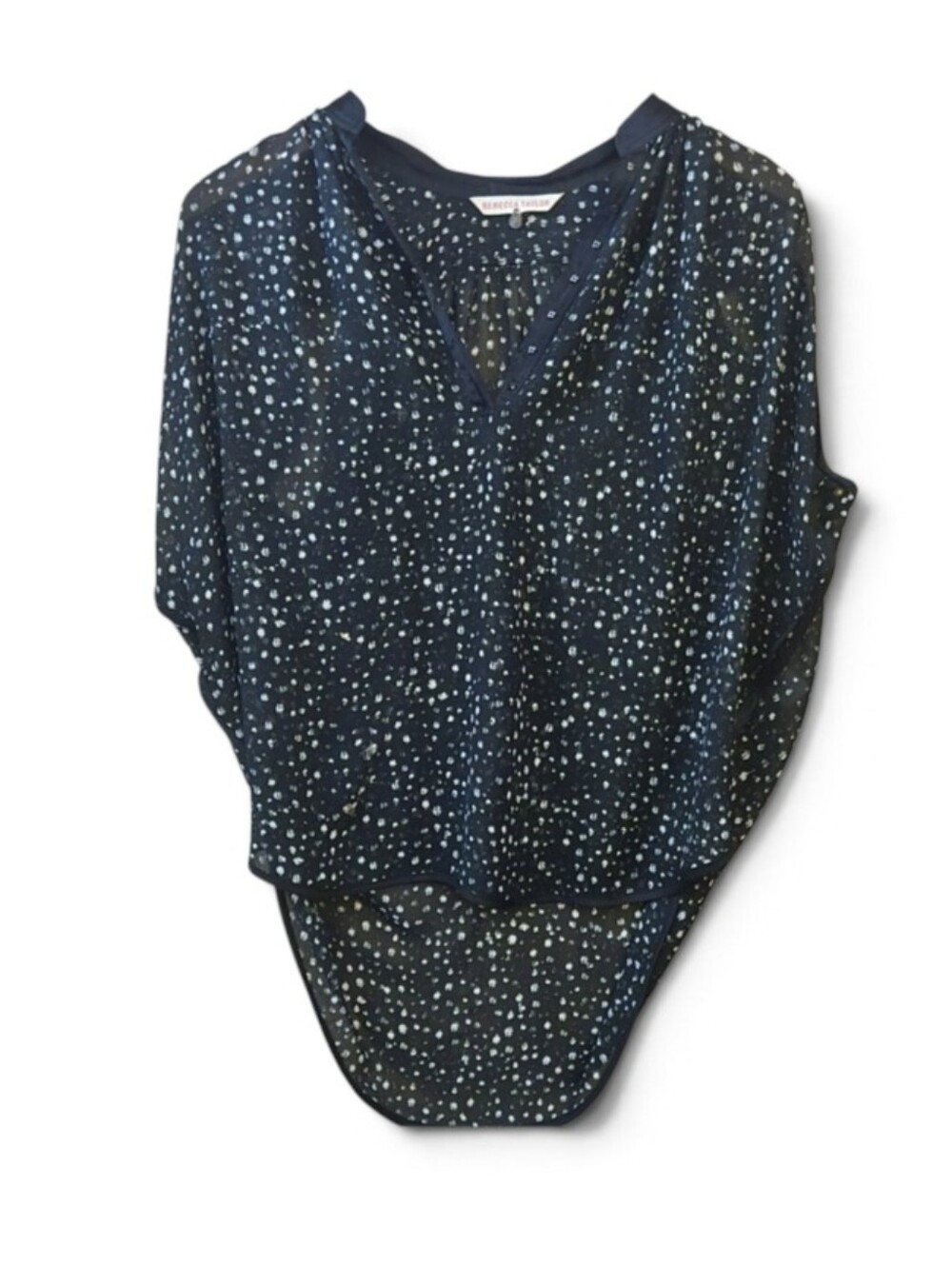 Rebecca Taylor Semi Sheer Short Sleeve Blouse